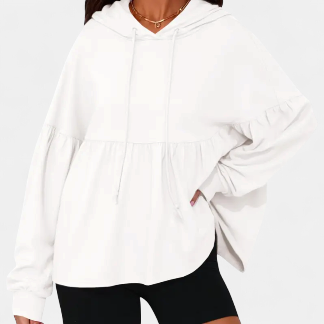 FRANKIE | Cozy Ruffled Hem Oversized Hoodie