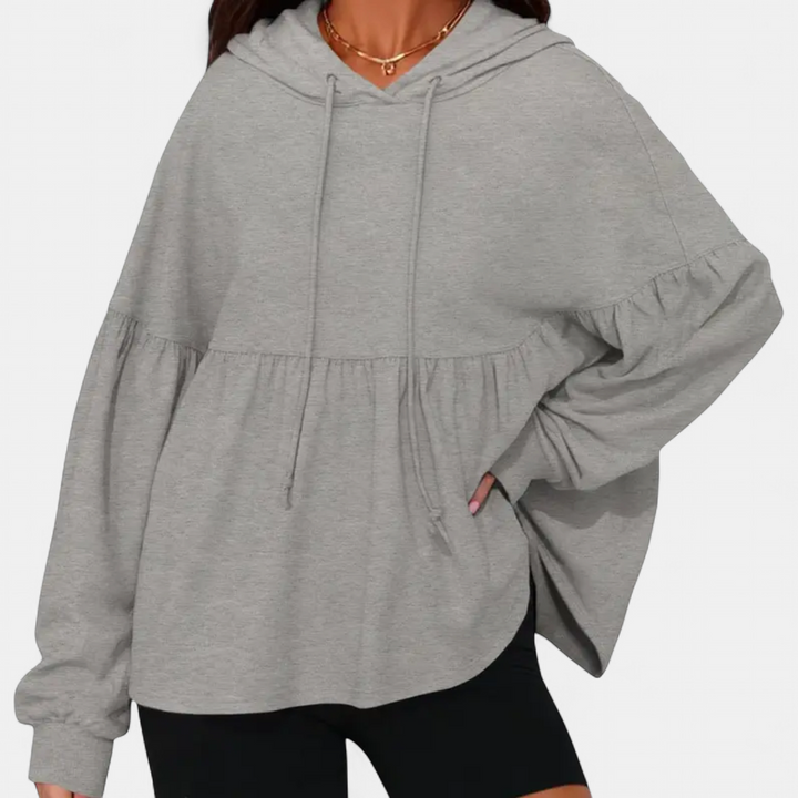 FRANKIE | Cozy Ruffled Hem Oversized Hoodie