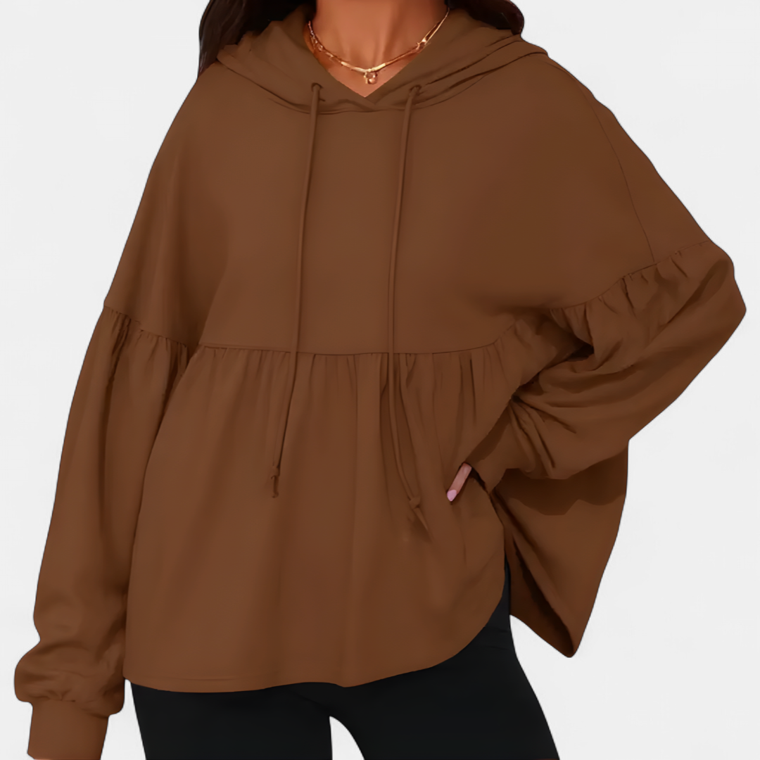FRANKIE | Cozy Ruffled Hem Oversized Hoodie