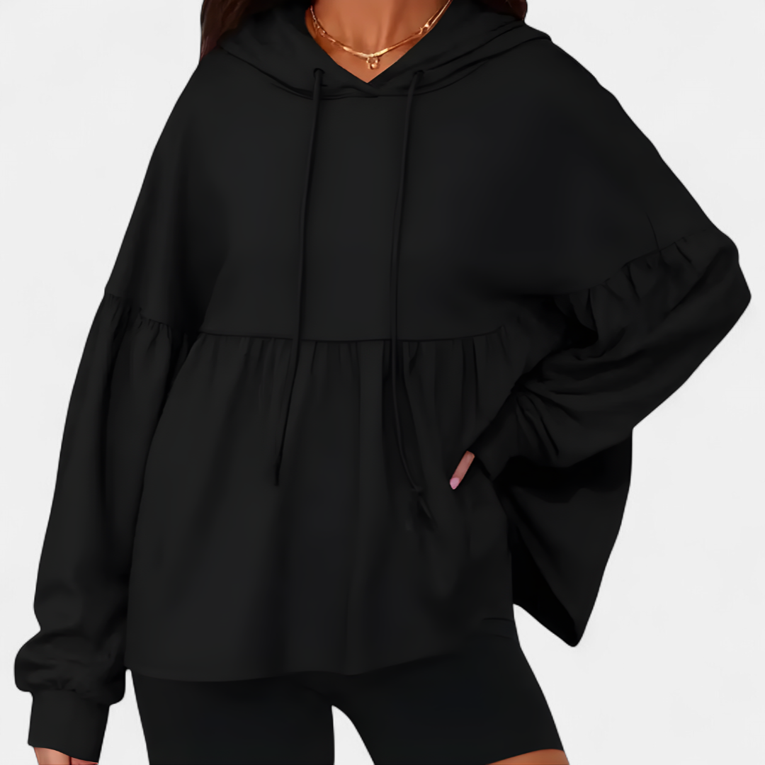 FRANKIE | Cozy Ruffled Hem Oversized Hoodie