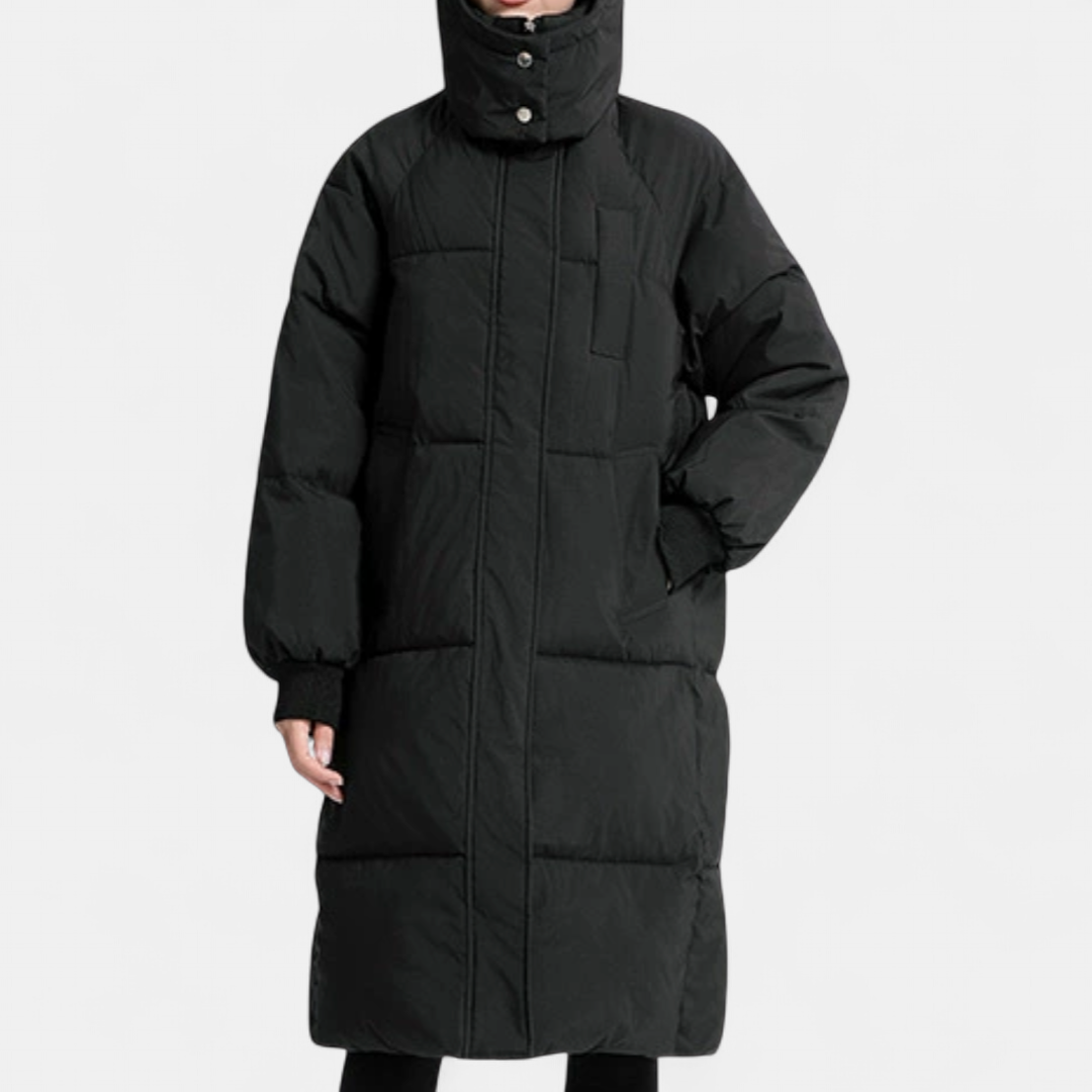WINTARA | Cozy Oversized Hooded Long Puffer Coat